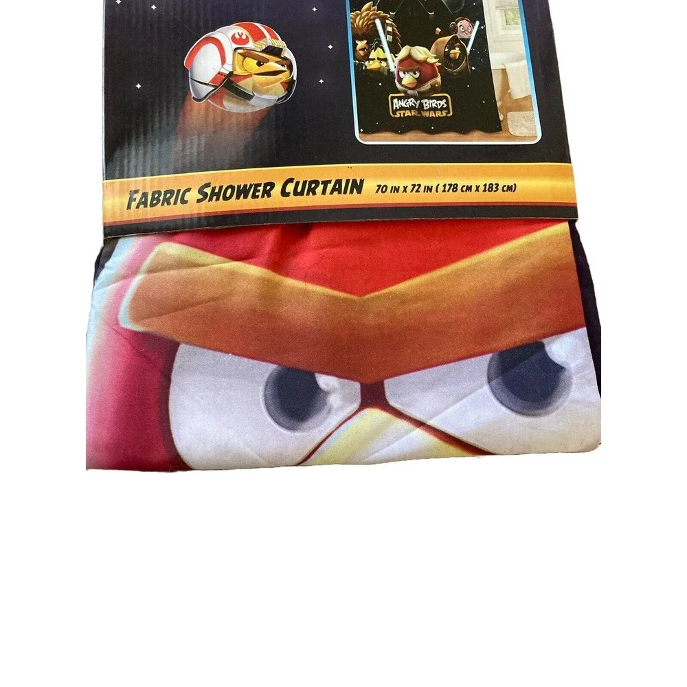 Angry Birds Star Wars Fabric Shower Curtain 70x72 Dark Vader NWT
